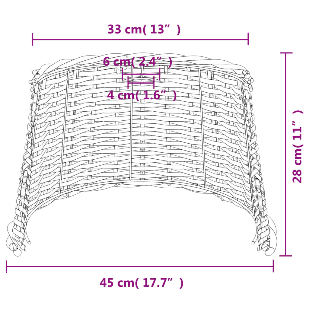 lampeskærm til loftlampe Ø45x28 cm flet hvid