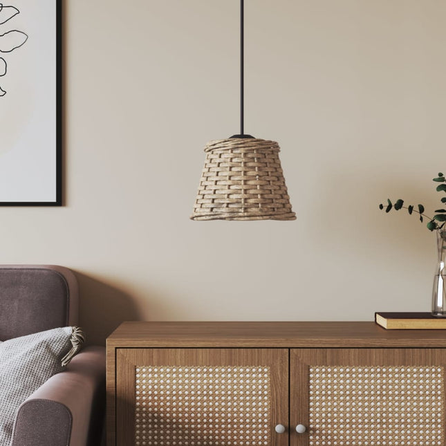 lampeskærm til loftlampe Ø15x12 cm flet brun