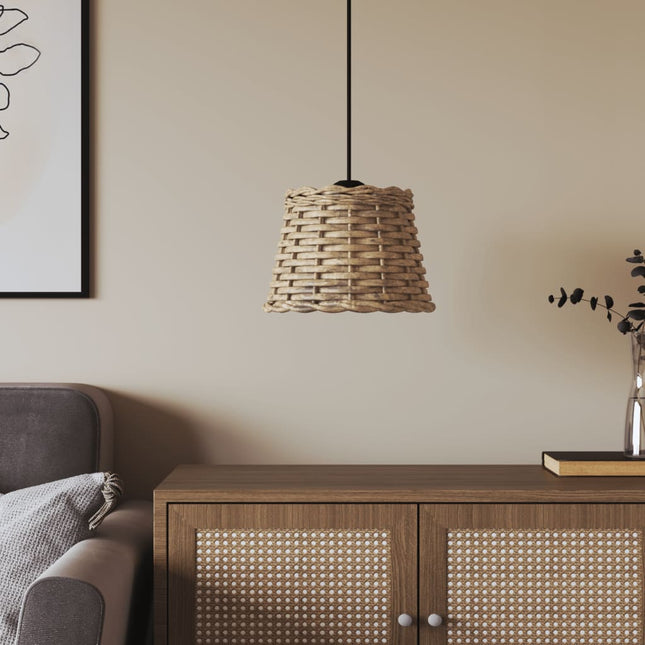 lampeskærm til loftlampe Ø20x15 cm flet brun