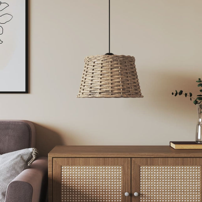 lampeskærm til loftlampe Ø38x23 cm flet brun