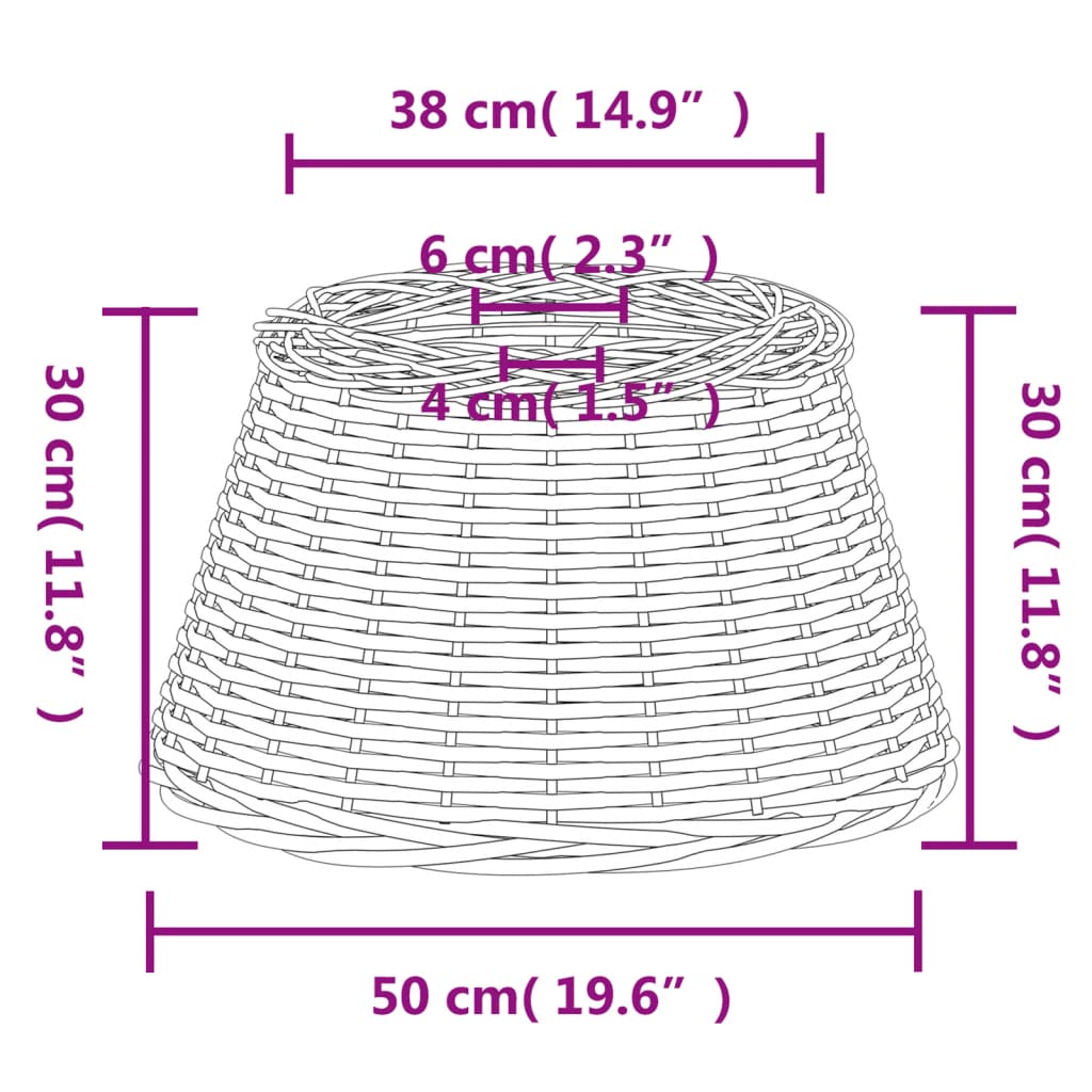 lampeskærm til loftlampe Ø50x30 cm flet brun