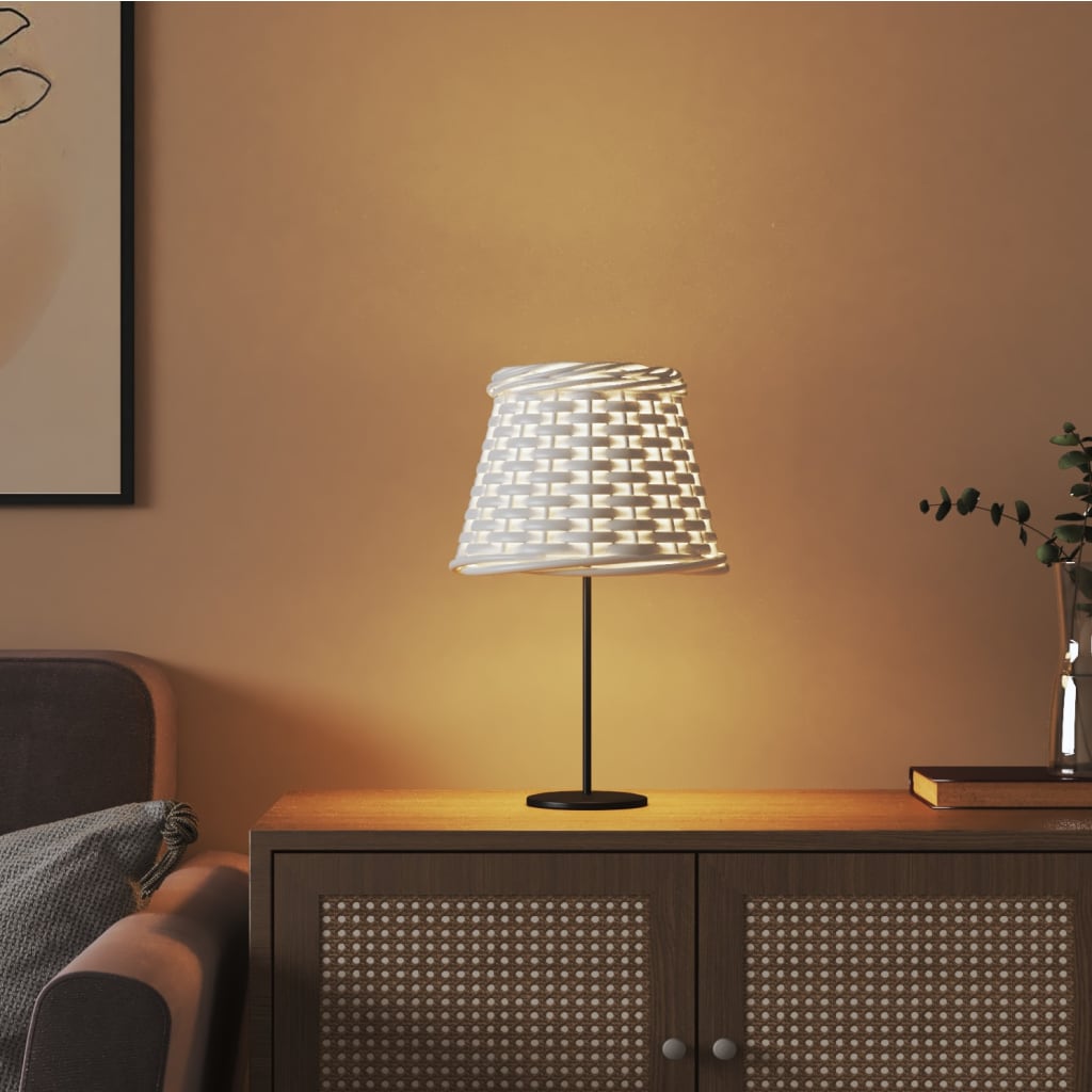 lampeskærm Ø15x12 cm flet hvid