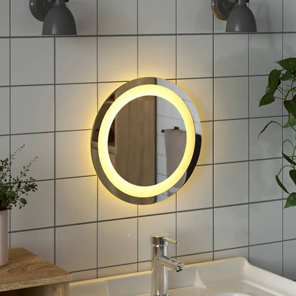 badeværelsesspejl med LED-lys 30 cm rundt