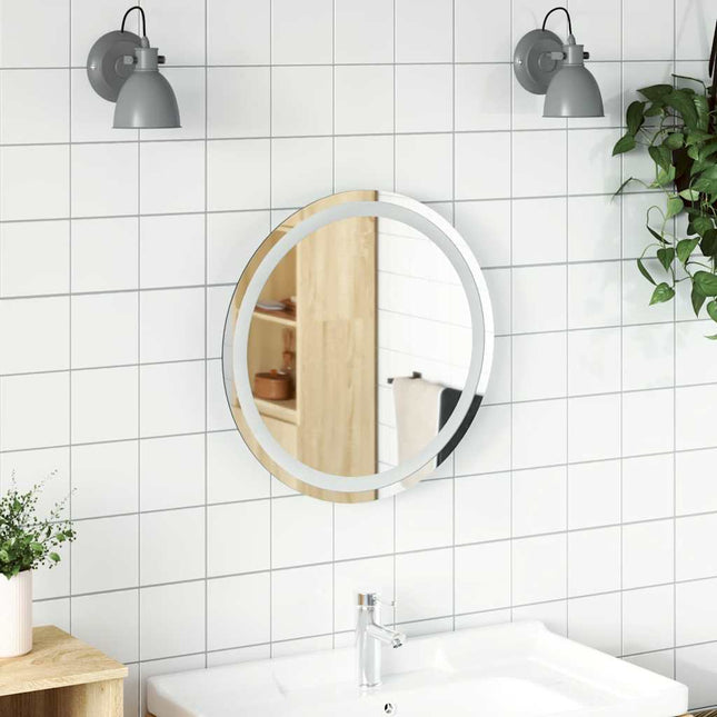badeværelsesspejl med LED-lys 50 cm rundt