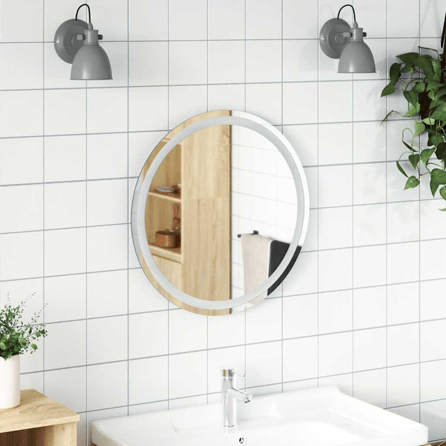 badeværelsesspejl med LED-lys 60 cm rundt