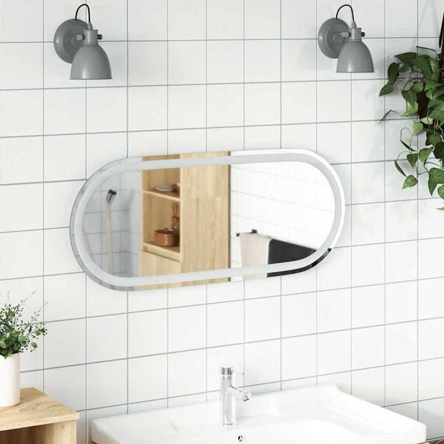 LED-badeværelsesspejl 80x35 cm oval
