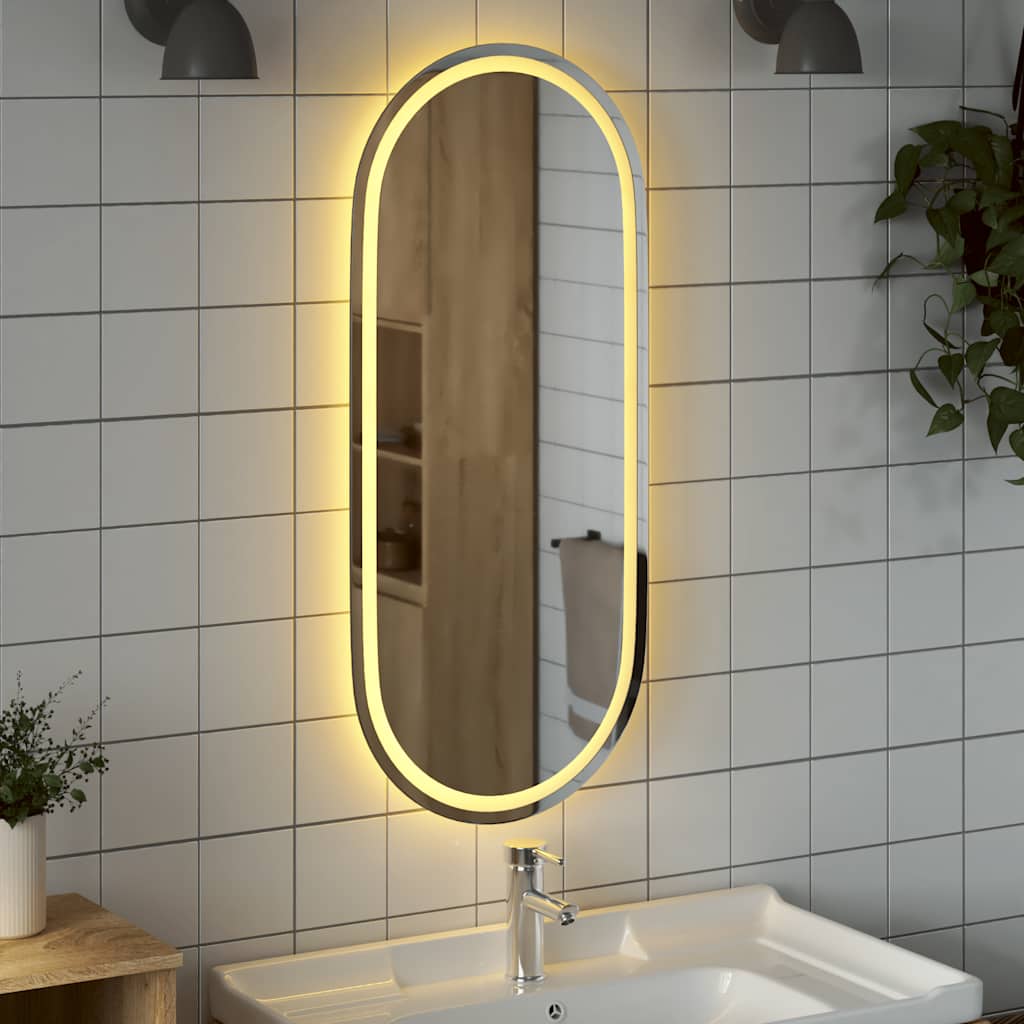 LED-badeværelsesspejl 100x45 cm oval