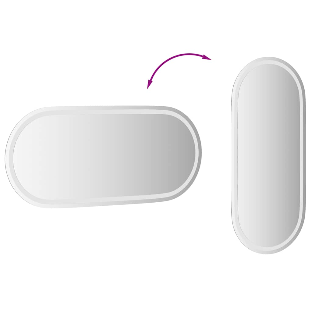 LED-badeværelsesspejl 100x45 cm oval