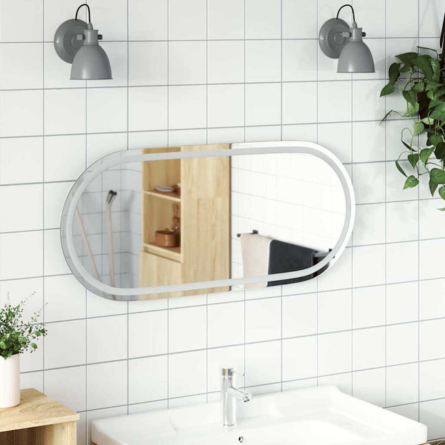 LED-badeværelsesspejl 100x45 cm oval