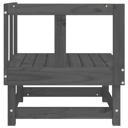hjørnemodul til havesofa massivt fyrretræ grå