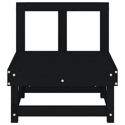midtermoduler til havesofa 2 stk. massivt fyrretræ sort