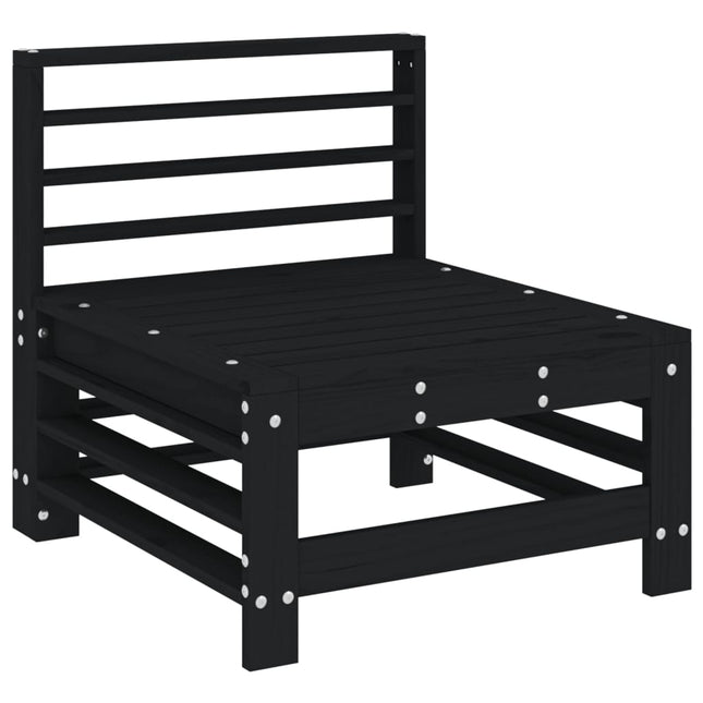 midtermodul til havesofa massivt fyrretræ sort
