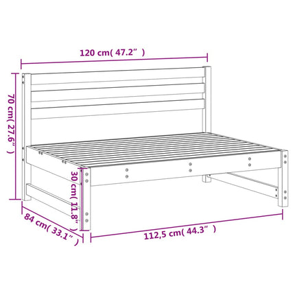 midtermodul til havesofa 120x80 cm massivt douglasgran