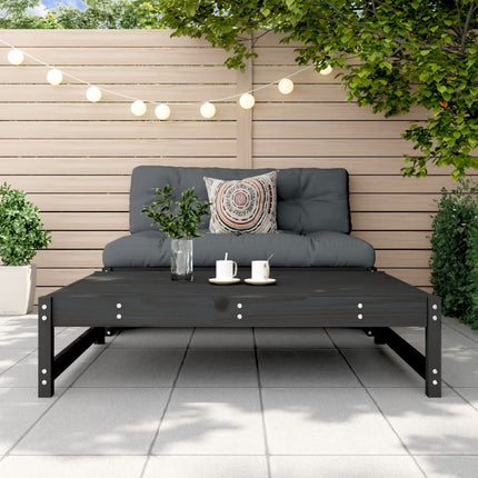 udendørs fodskammel 120x80 cm massivt fyrretræ sort