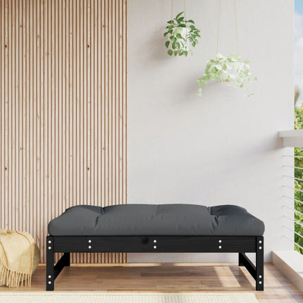 udendørs fodskammel 120x80 cm massivt fyrretræ sort