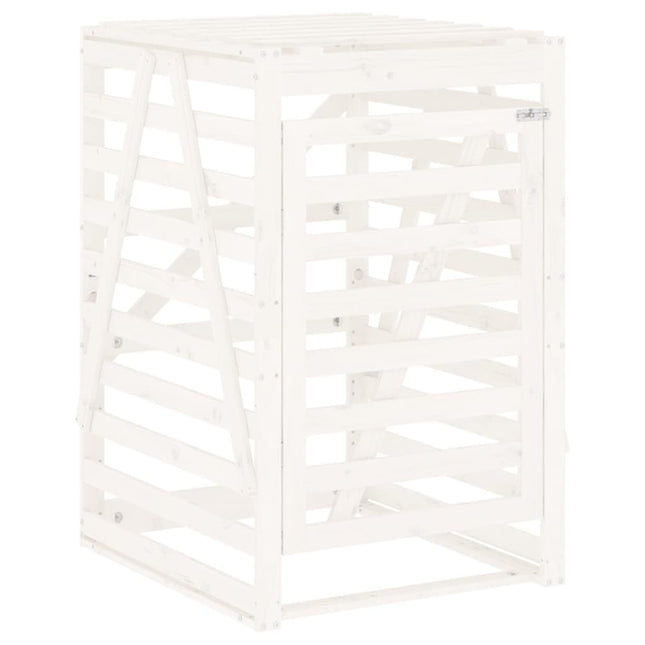 skraldespandsskjuler 84x90x128,5 cm massivt fyrretræ hvid