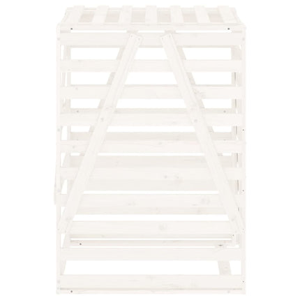 skraldespandsskjuler 84x90x128,5 cm massivt fyrretræ hvid