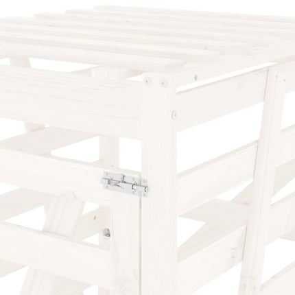 skraldespandsskjuler 84x90x128,5 cm massivt fyrretræ hvid