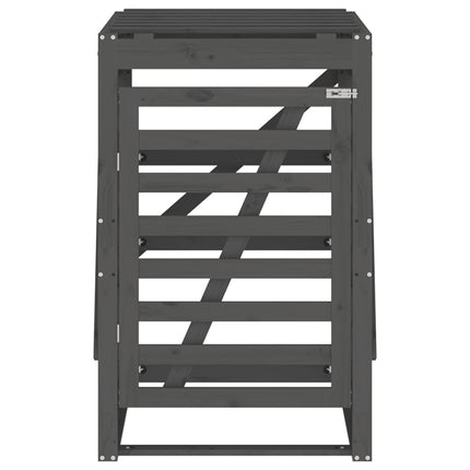 skraldespandsskjuler 84x90x128,5 cm massivt fyrretræ grå