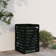 skraldespandsskjuler 84x90x128,5 cm massivt fyrretræ sort