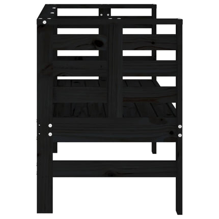 havebænk 111,5x53x71 cm massivt fyrretræ sort