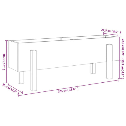 højbed 101x30x38 cm massivt fyrretræ hvid