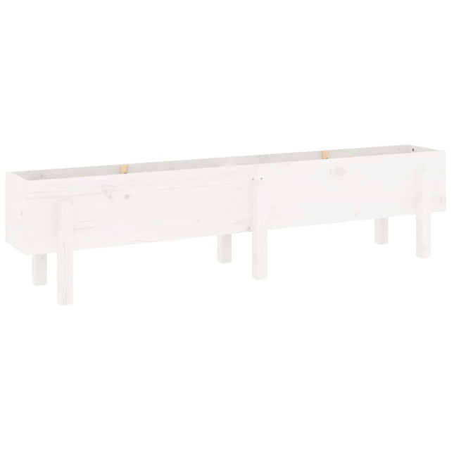 højbed 160x30x38 cm massivt fyrretræ hvid
