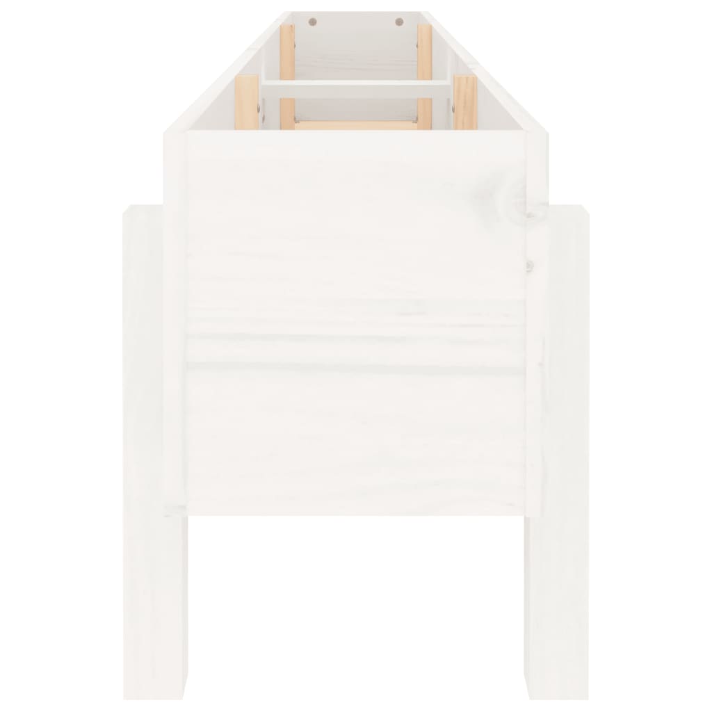 højbed 160x30x38 cm massivt fyrretræ hvid
