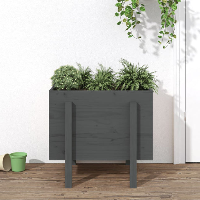 plantekasse 62x50x57 cmmassivt fyrretræ grå