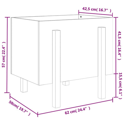 plantekasse 62x50x57 cm massivt fyrretræ sort