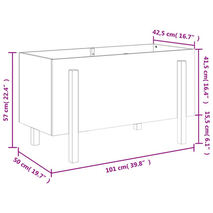 højbed 101x50x57 cm massivt douglasgran