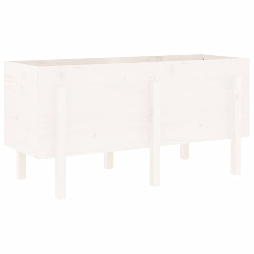 højbed 121x50x57 cm massivt fyrretræ hvid