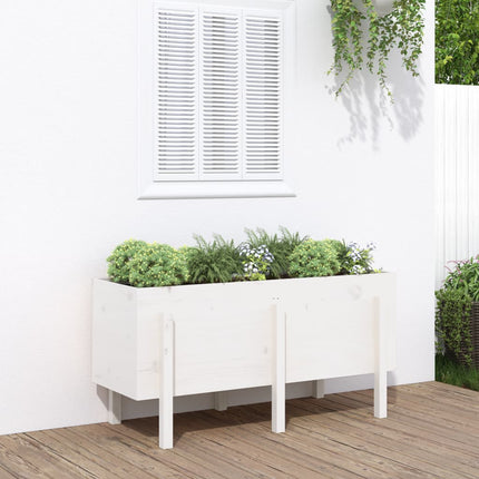 højbed 121x50x57 cm massivt fyrretræ hvid