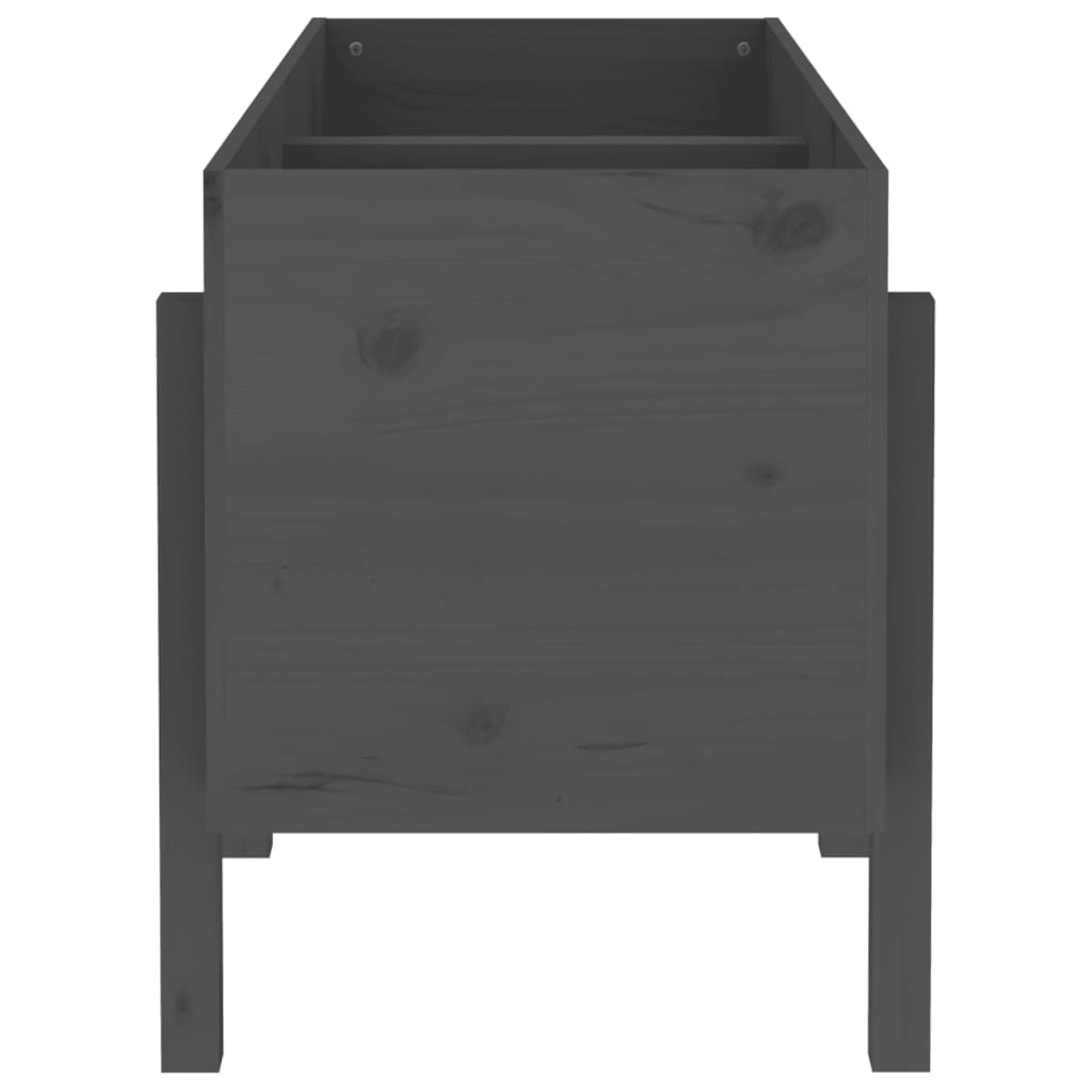 højbed 121x50x57 cm massivt fyrretræ grå