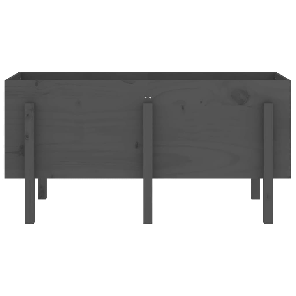 højbed 121x50x57 cm massivt fyrretræ grå