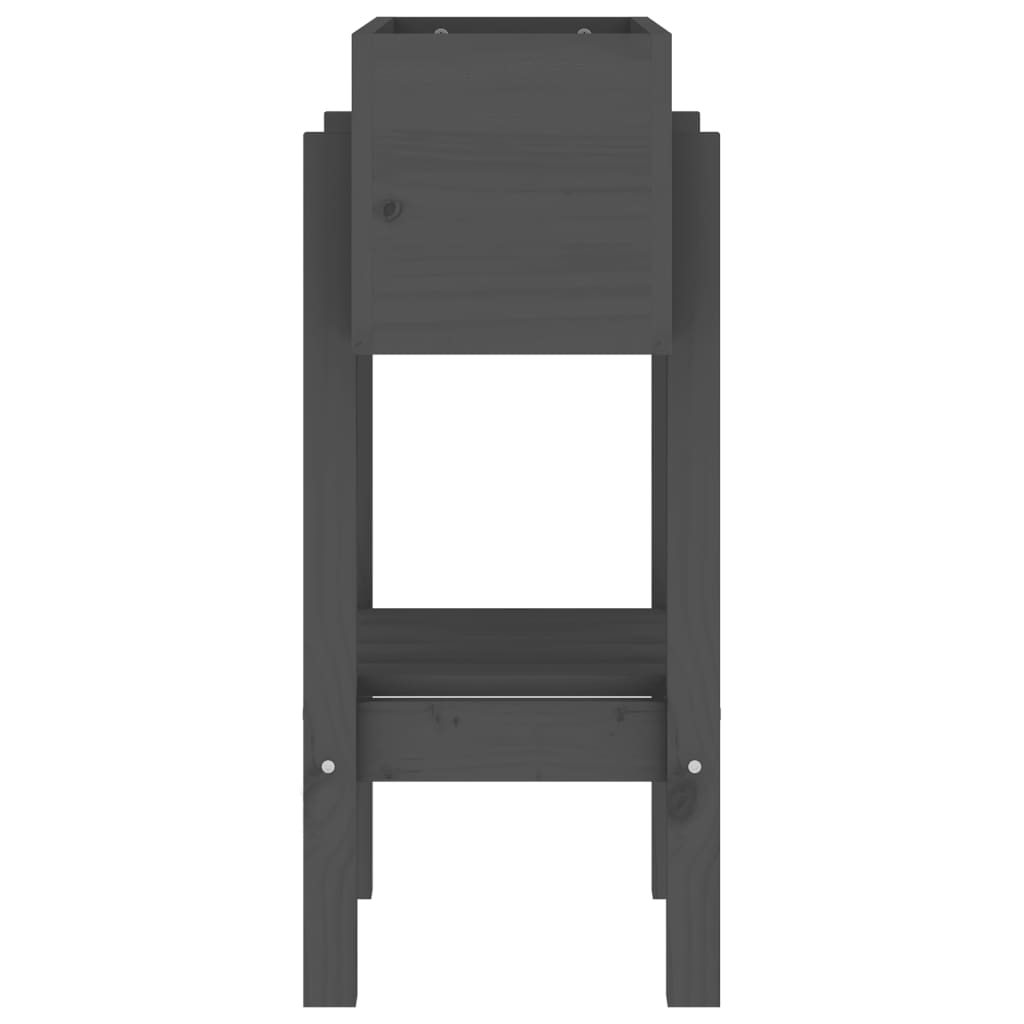 plantekasse 62x30x69 cm massivt fyrretræ grå