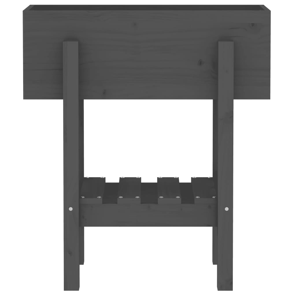 plantekasse 62x30x69 cm massivt fyrretræ grå