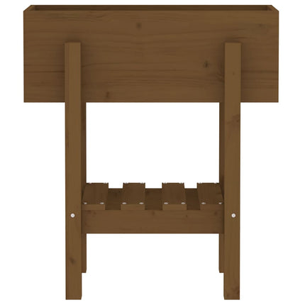 plantekasse 62x30x69 cm massivt fyrretræ gyldenbrun