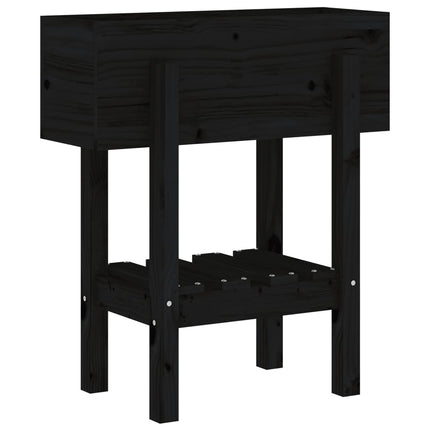 plantekasse 62x30x69 cm massivt fyrretræ sort