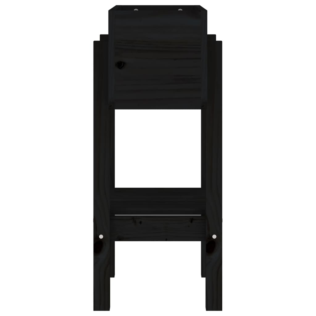 plantekasse 62x30x69 cm massivt fyrretræ sort