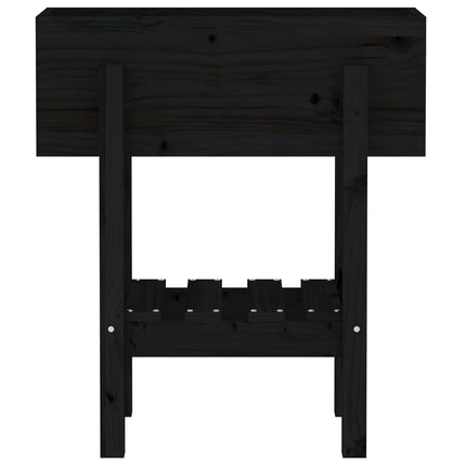 plantekasse 62x30x69 cm massivt fyrretræ sort