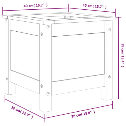 plantekasse 40x40x39 cm massivt fyrretræ hvid