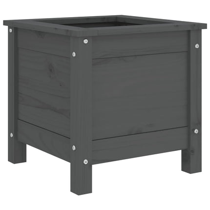 plantekasse 40x40x39 cm massivt fyrretræ grå