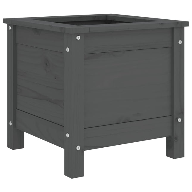 plantekasse 40x40x39 cm massivt fyrretræ grå