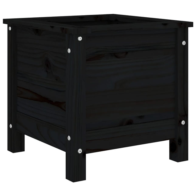 plantekasse 40x40x39 cm massivt fyrretræ sort