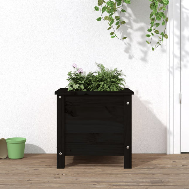 plantekasse 40x40x39 cm massivt fyrretræ sort