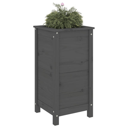 plantekasse 40x40x78 cm massivt fyrretræ grå