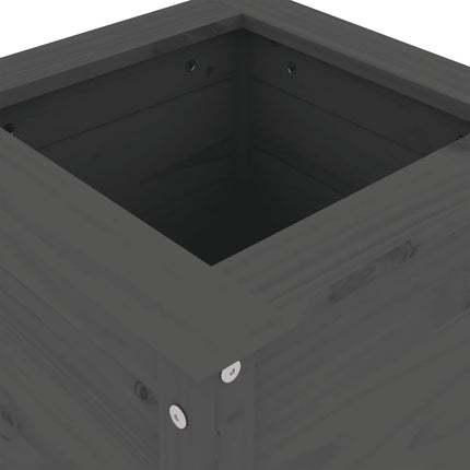 plantekasse 40x40x78 cm massivt fyrretræ grå