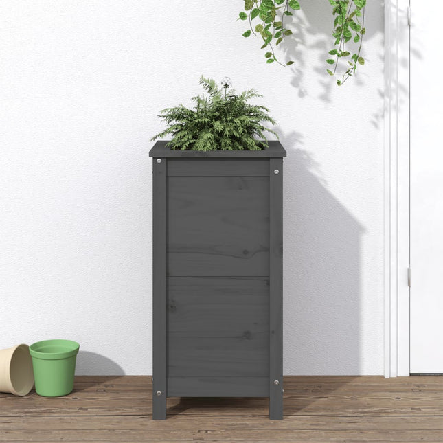 plantekasse 40x40x78 cm massivt fyrretræ grå