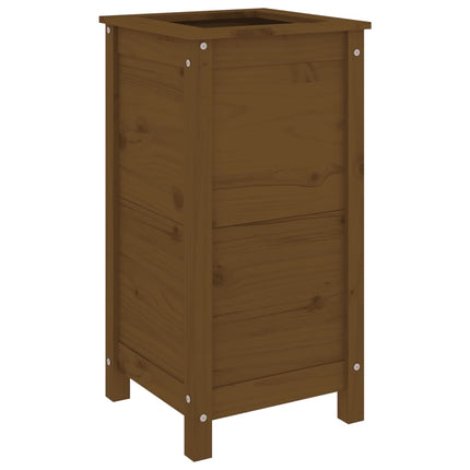 plantekasse 40x40x78 cm massivt fyrretræ gyldenbrun